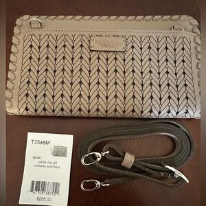 Brighton Ferrara Santorini Large Wallet Crossbody Mink Color T3546M ~ NWT